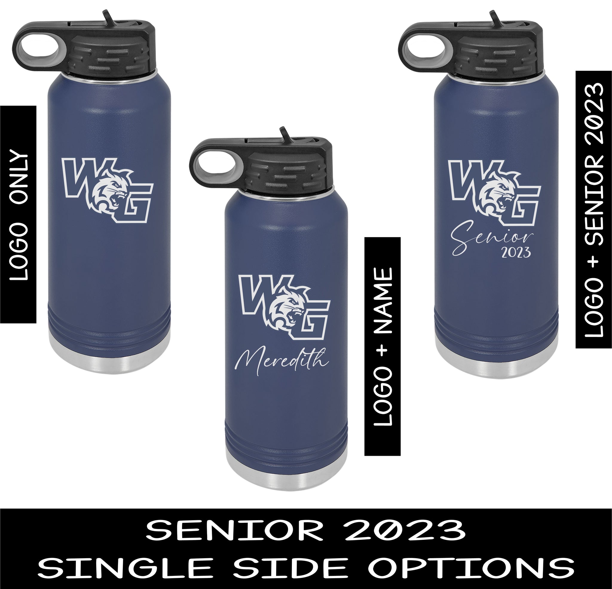 Personalized Water Bottle With Straw Lid, 32 Oz, Custom Stainless
