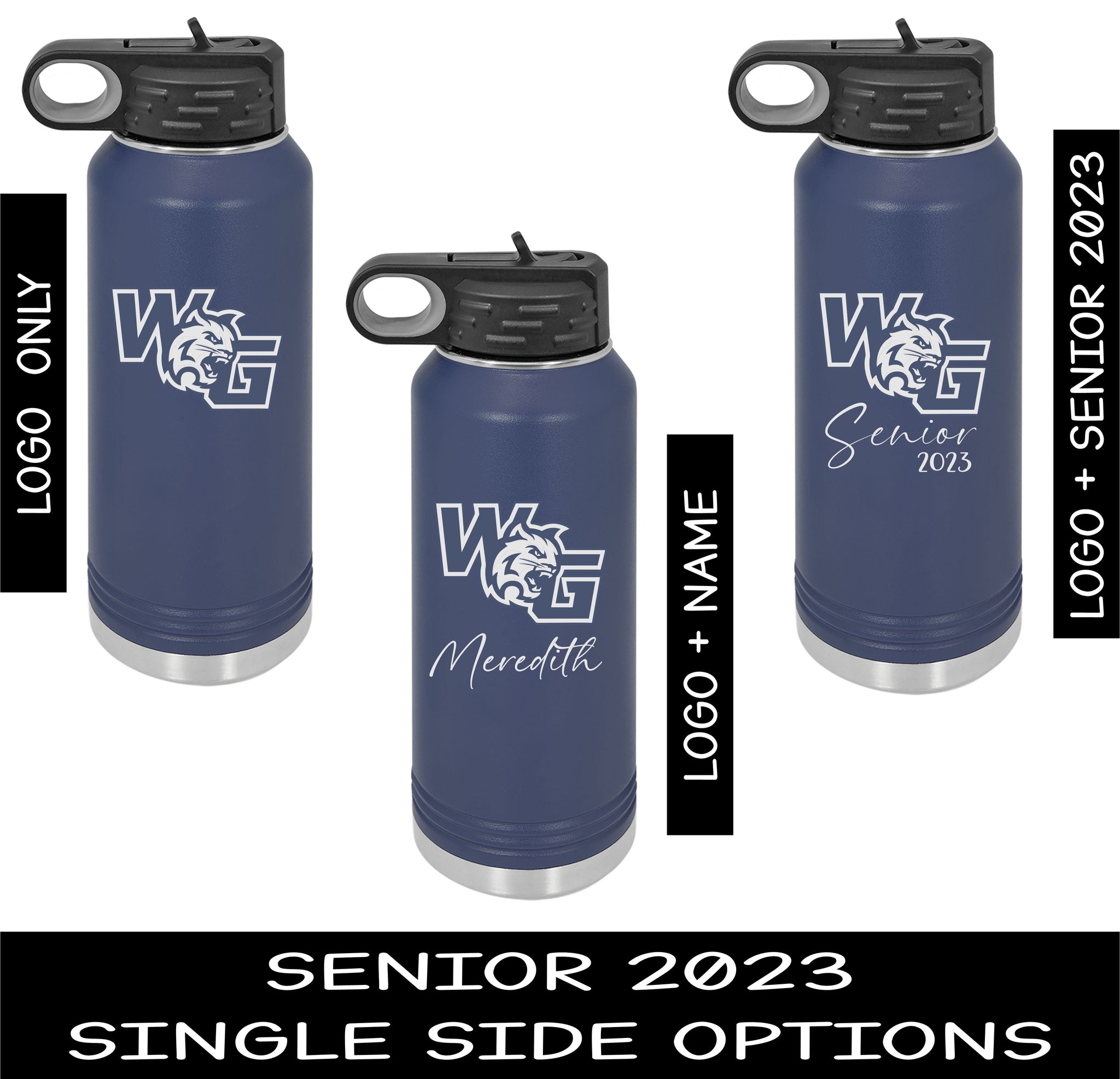 Personalized Water Bottle W/straw Lid, 40 Oz Custom Stainless